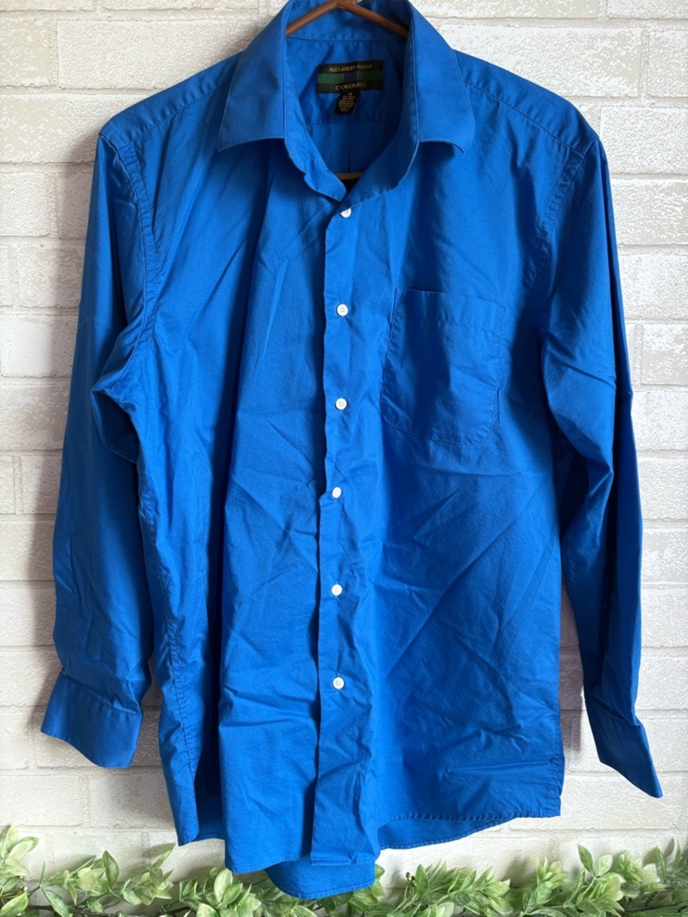 Alexander Julian Bright Blue Long Sleeve Dress Shirt 15-151/2  32/33